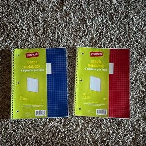 Staples Graph Notebooks in Blue and Red